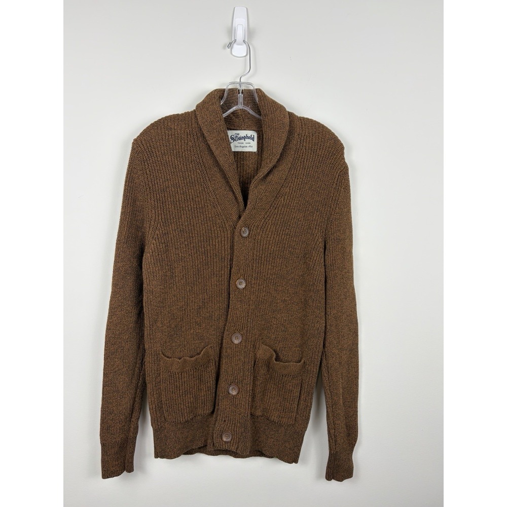 The Stronghold X Primark Cardigan Men Small Brown Heavy Chunky Cotton Knit